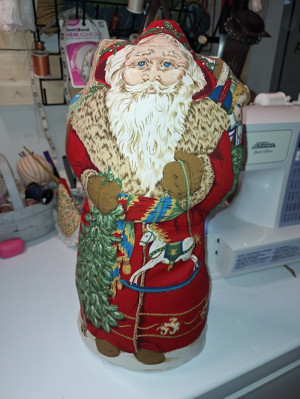 Vintage Handmade Red Santa Holiday Decor
